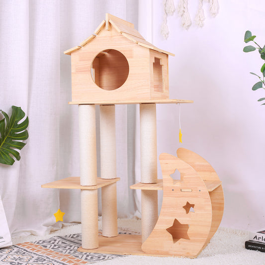 Premium Wooden Multi-Level Cat Climber